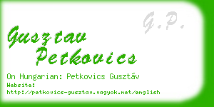 gusztav petkovics business card